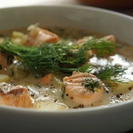 2-minute canned salmon soup — recipe
