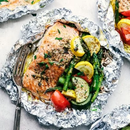 Salmon baked in foil — recipe